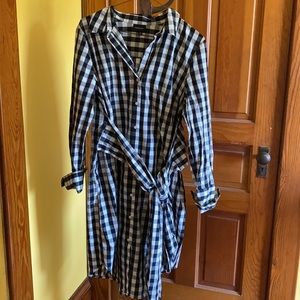 Who What Where Buffalo Check Dress with Tie